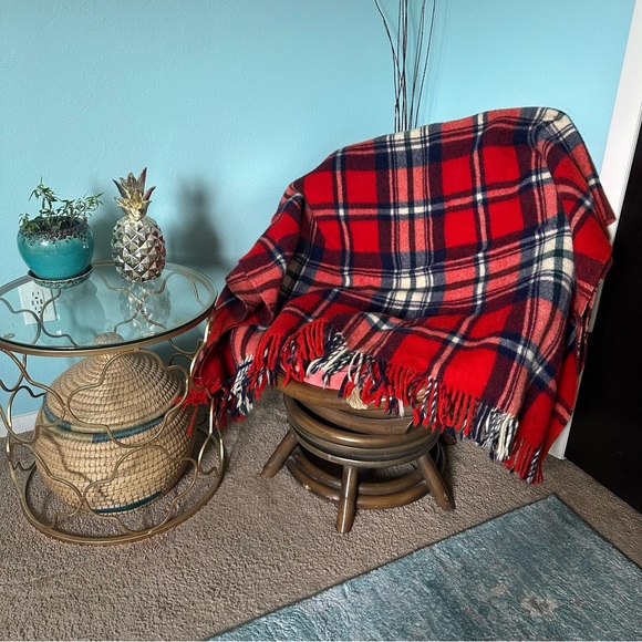 Troy Robe Bedding Vintage Troy Robe Red Blue Plaid 0 Virgin Wool